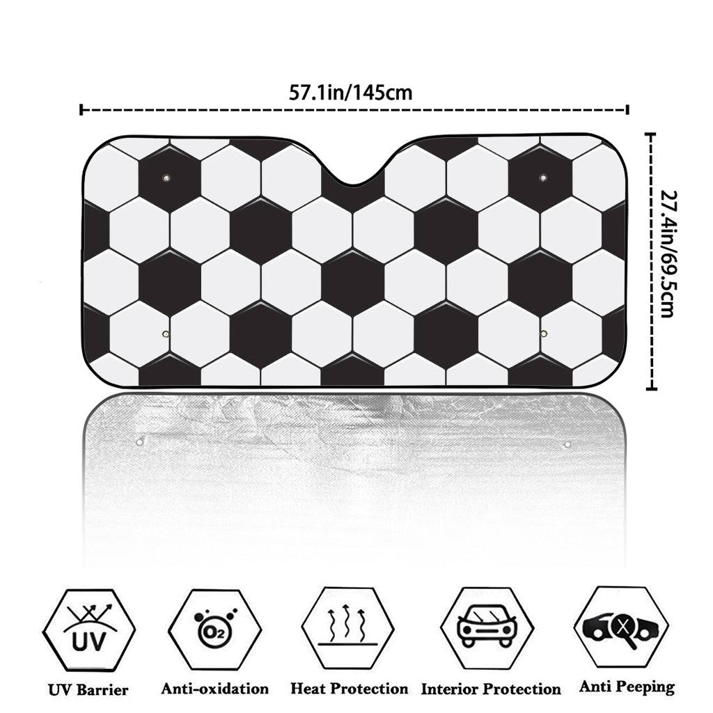 Soccer Ball Print Car Windshield Sun Shade