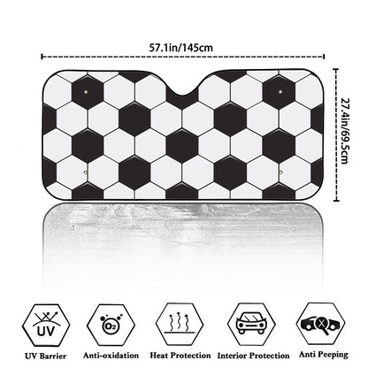 Soccer Ball Print Car Windshield Sun Shade