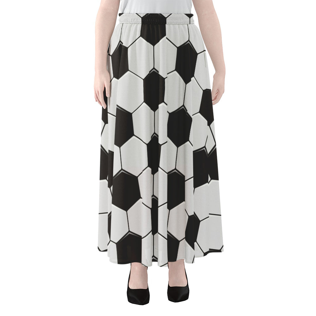 Soccer Ball Print Chiffon Maxi Skirt