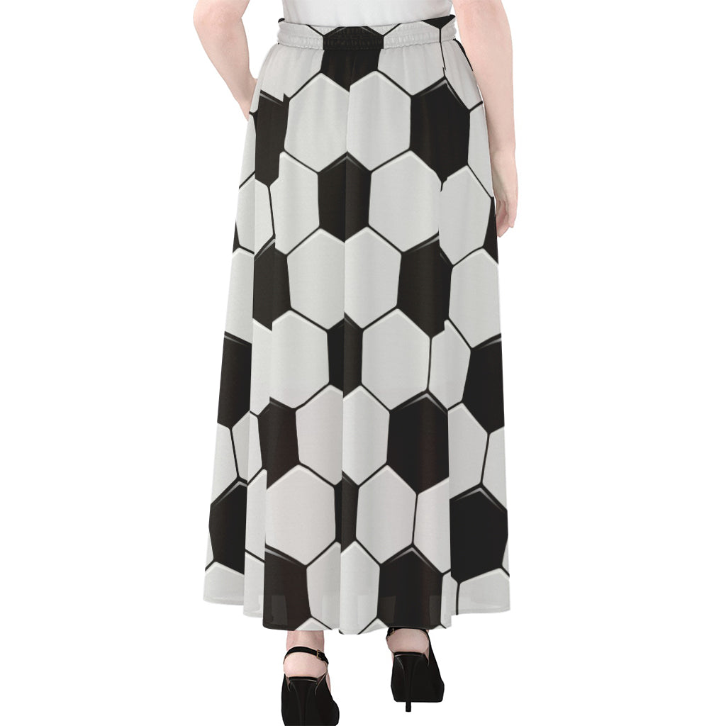 Soccer Ball Print Chiffon Maxi Skirt