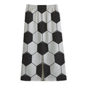 Soccer Ball Print Cotton Front Slit Maxi Skirt