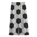 Soccer Ball Print Cotton Front Slit Maxi Skirt