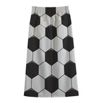 Soccer Ball Print Cotton Front Slit Maxi Skirt
