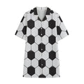 Soccer Ball Print Cotton Hawaiian Shirt