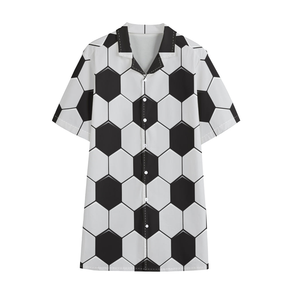Soccer Ball Print Cotton Hawaiian Shirt