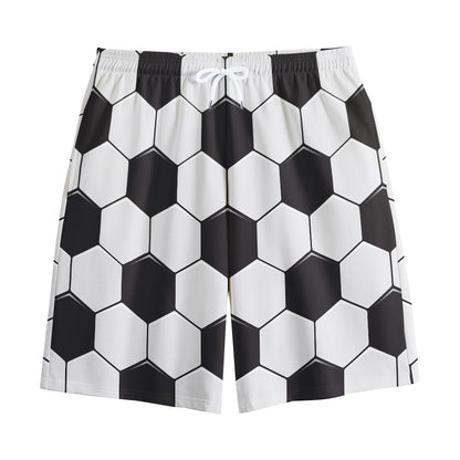 Soccer Ball Print Cotton Shorts