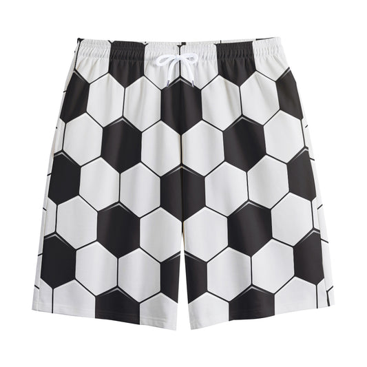 Soccer Ball Print Cotton Shorts