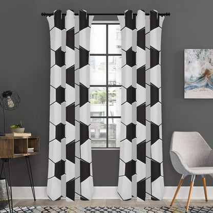 Soccer Ball Print Curtain