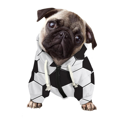 Soccer Ball Print Dog Zip Up Hoodie