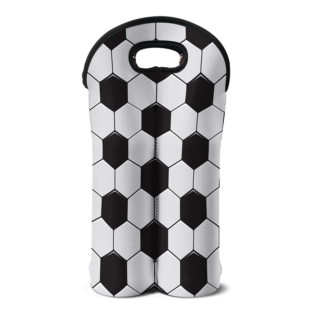 Soccer Ball Print Double Neoprene Wine Tote