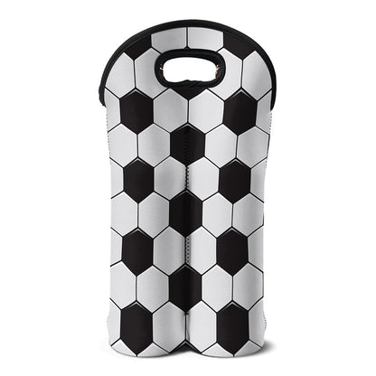 Soccer Ball Print Double Neoprene Wine Tote