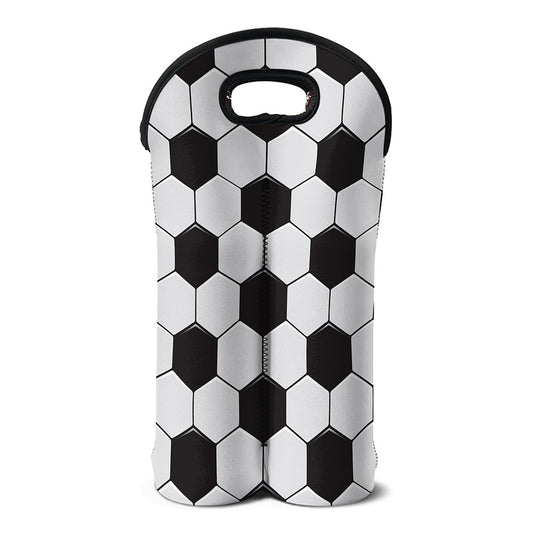 Soccer Ball Print Double Neoprene Wine Tote