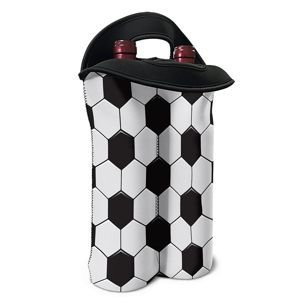 Soccer Ball Print Double Neoprene Wine Tote