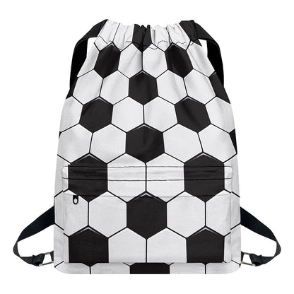 Soccer Ball Print Drawstring Backpack