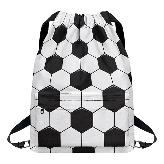 Soccer Ball Print Drawstring Backpack