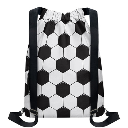 Soccer Ball Print Drawstring Backpack