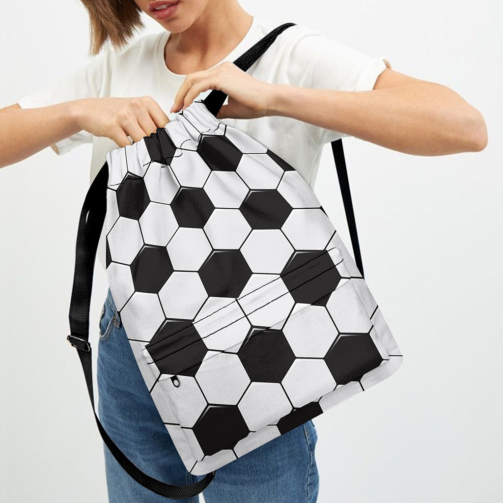 Soccer Ball Print Drawstring Backpack