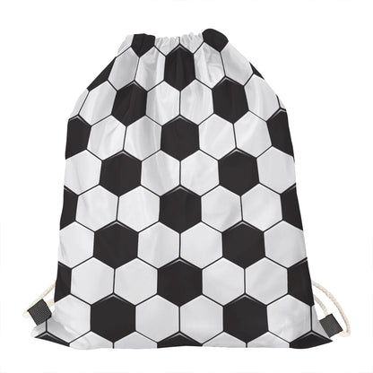 Soccer Ball Print Drawstring Bag