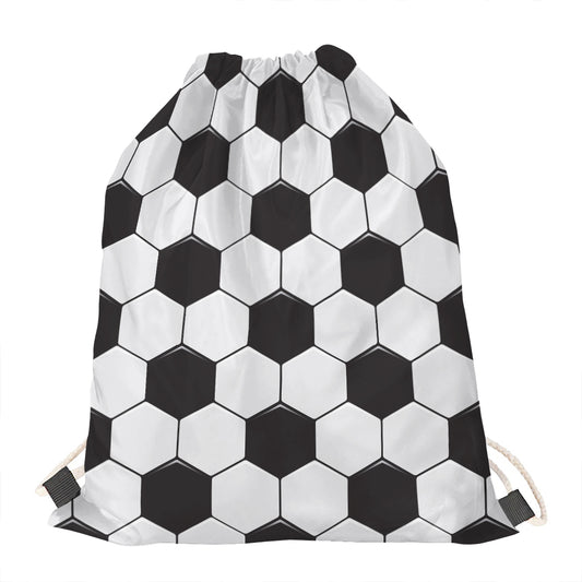 Soccer Ball Print Drawstring Bag