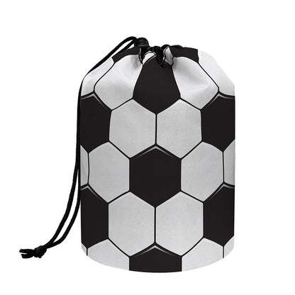 Soccer Ball Print Drawstring Makeup Bag