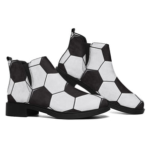 Soccer Ball Print Flat Ankle Boots