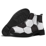 Soccer Ball Print Flat Ankle Boots