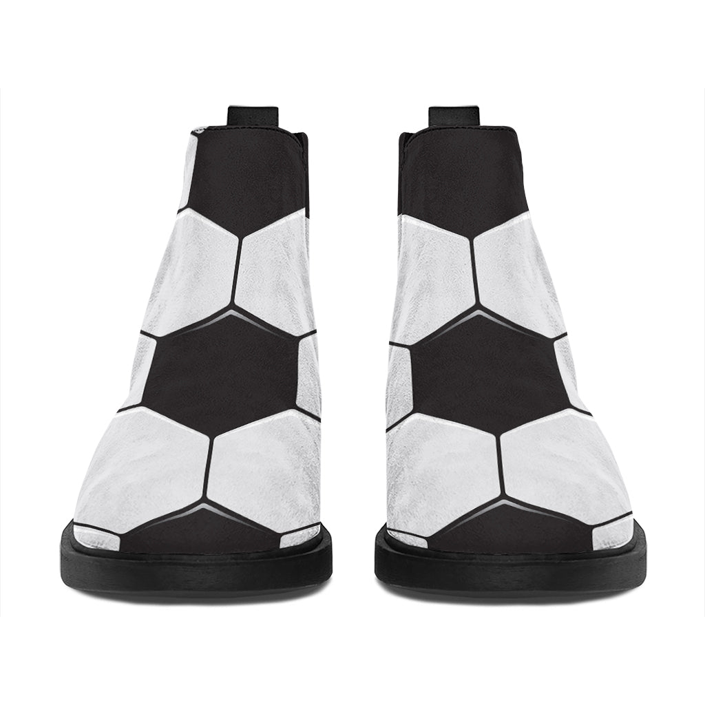 Soccer Ball Print Flat Ankle Boots