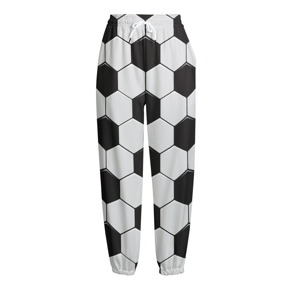 Soccer Ball Print Fleece Lined Knit Pants