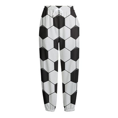 Soccer Ball Print Fleece Lined Knit Pants