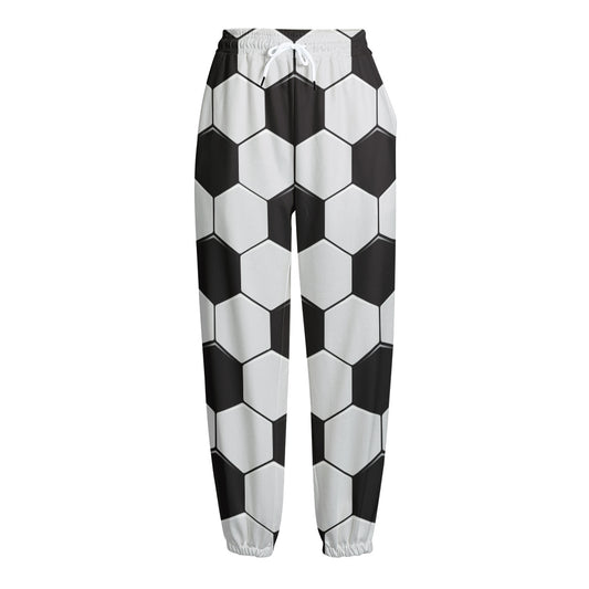 Soccer Ball Print Fleece Lined Knit Pants