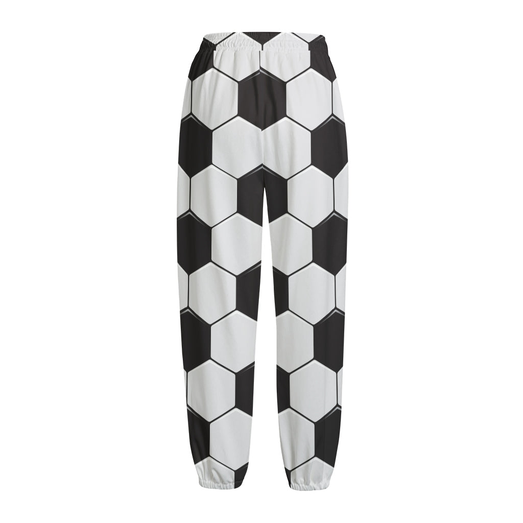 Soccer Ball Print Fleece Lined Knit Pants