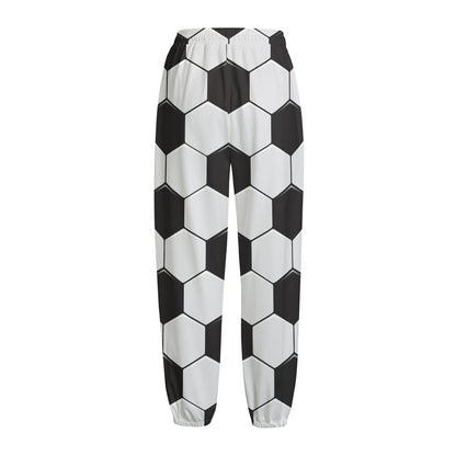 Soccer Ball Print Fleece Lined Knit Pants