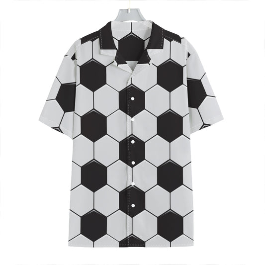 Soccer Ball Print Hawaiian Shirt