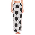 Soccer Ball Print High Slit Maxi Skirt