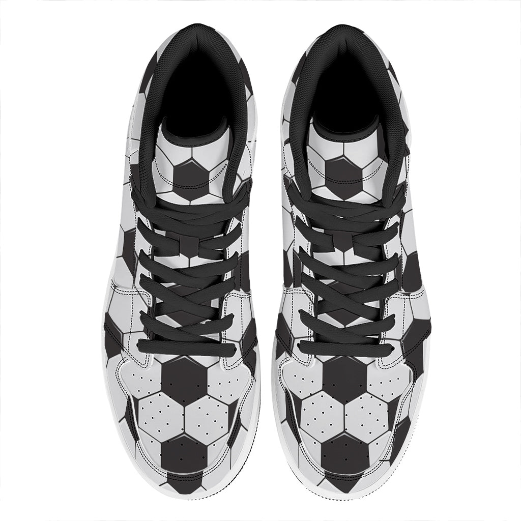 Soccer Ball Print High Top Leather Sneakers