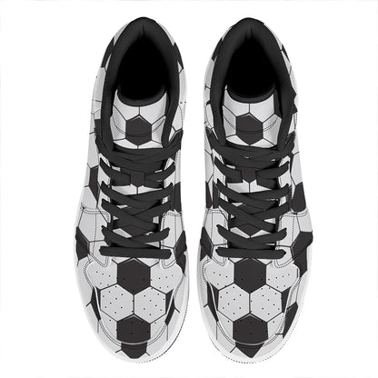 Soccer Ball Print High Top Leather Sneakers