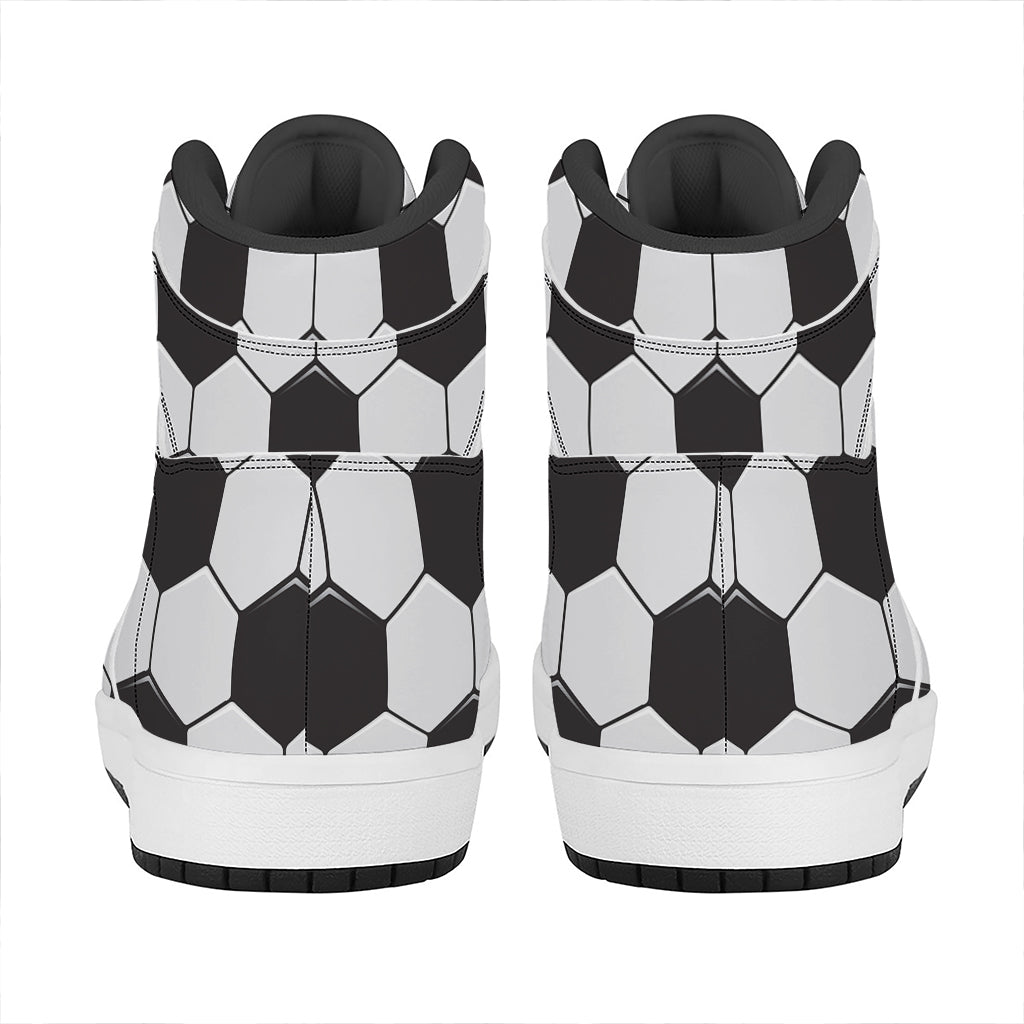 Soccer Ball Print High Top Leather Sneakers