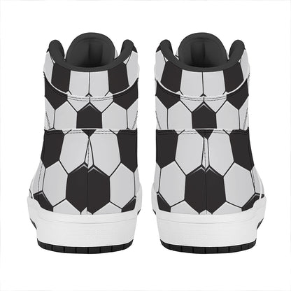 Soccer Ball Print High Top Leather Sneakers