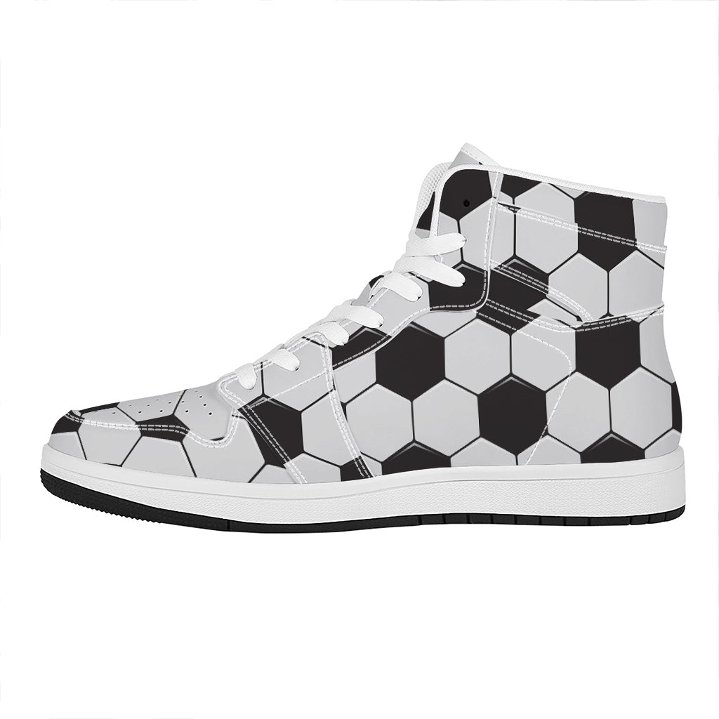 Soccer Ball Print High Top Leather Sneakers
