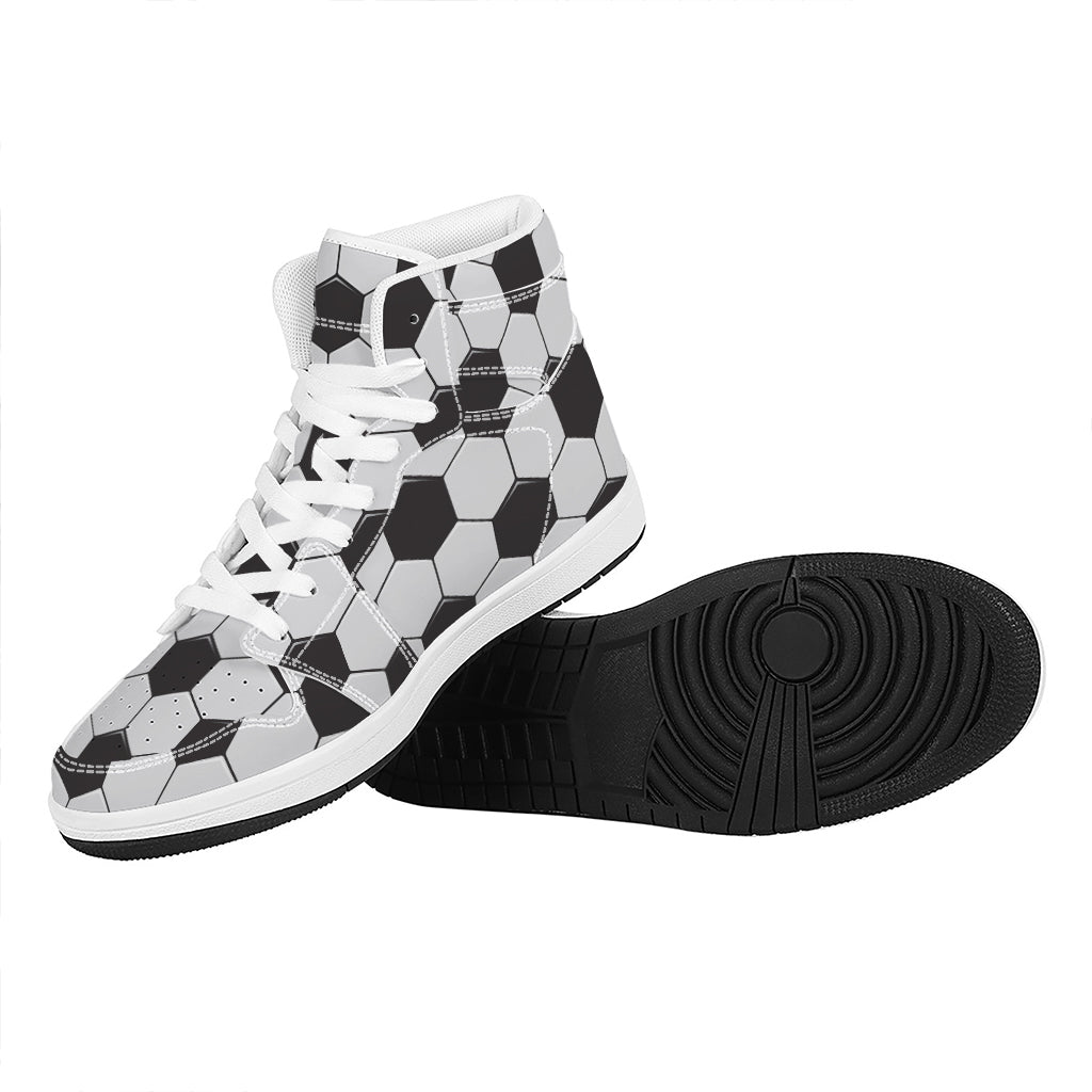 Soccer Ball Print High Top Leather Sneakers