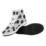 Soccer Ball Print High Top Leather Sneakers
