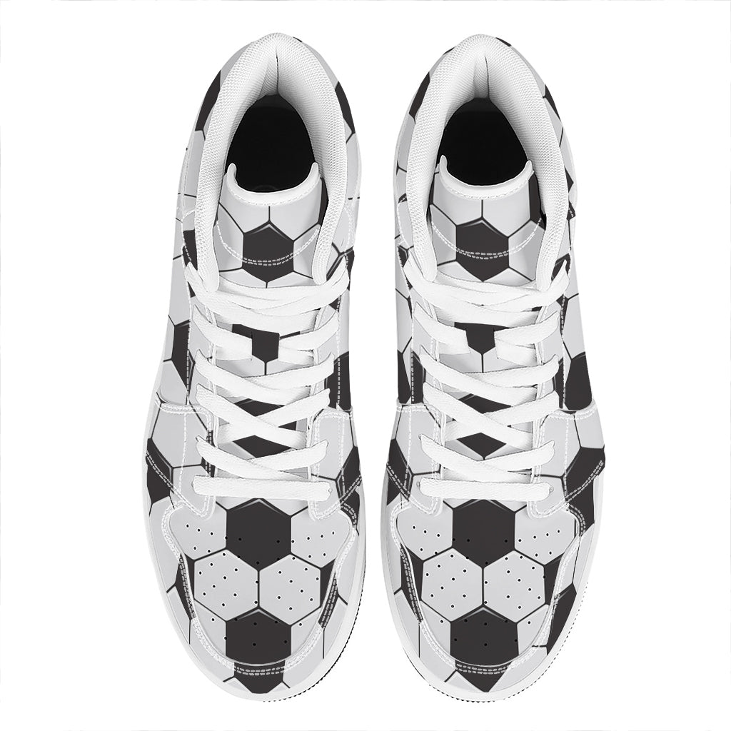 Soccer Ball Print High Top Leather Sneakers