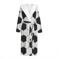 Soccer Ball Print Hooded Bathrobe