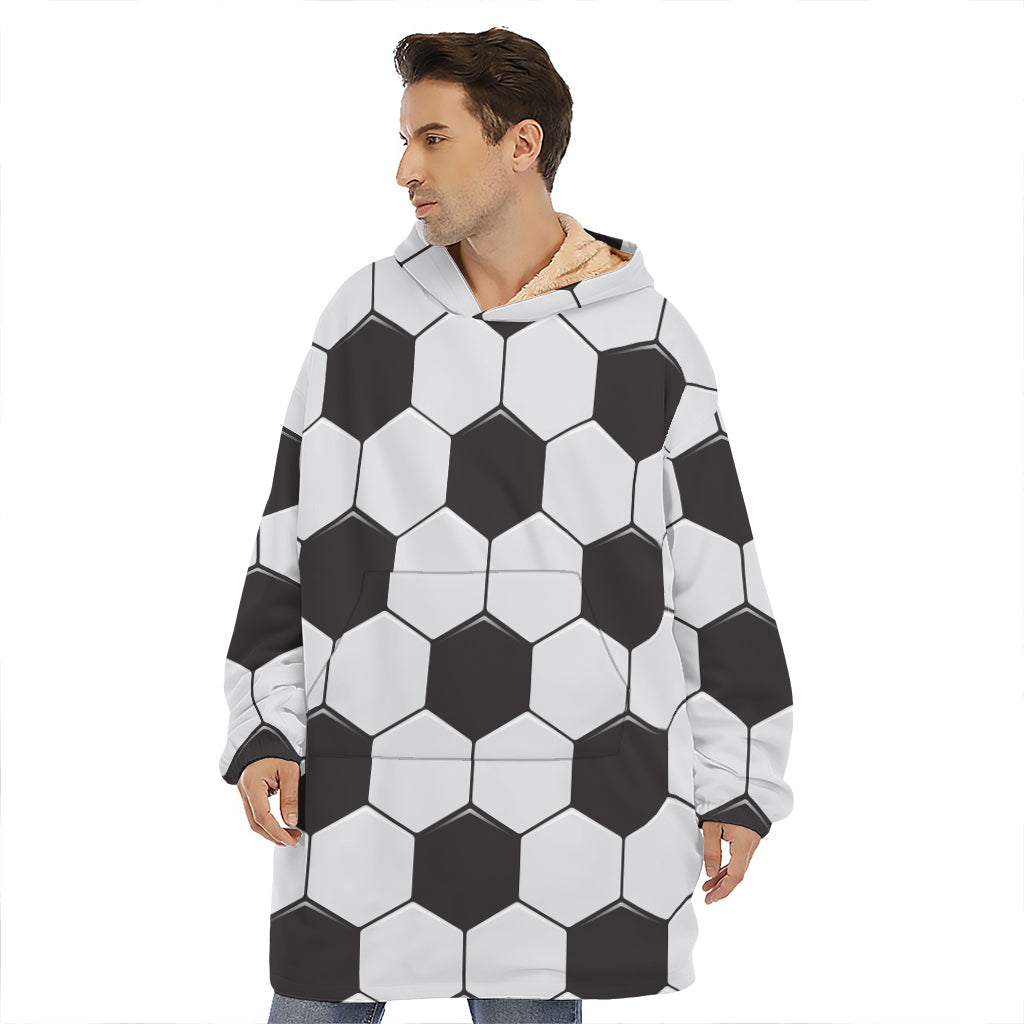 Soccer Ball Print Hoodie Blanket