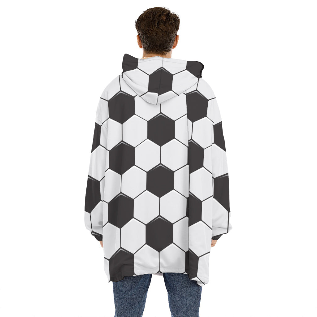 Soccer Ball Print Hoodie Blanket