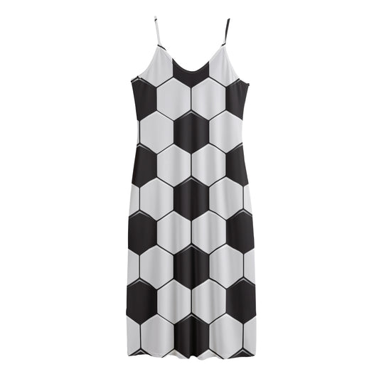 Soccer Ball Print Jersey Midi Cami Dress
