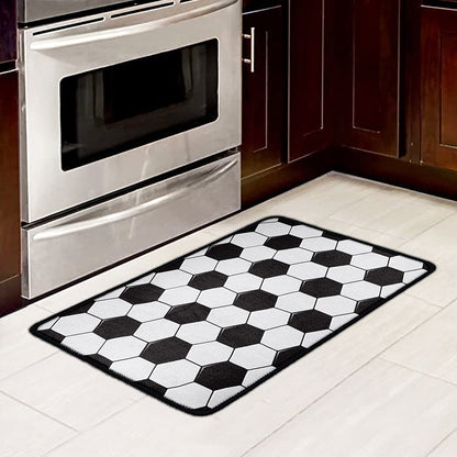 Soccer Ball Print Kitchen Mat