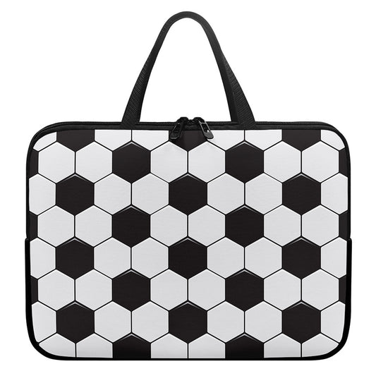 Soccer Ball Print Laptop Sleeve With Handle