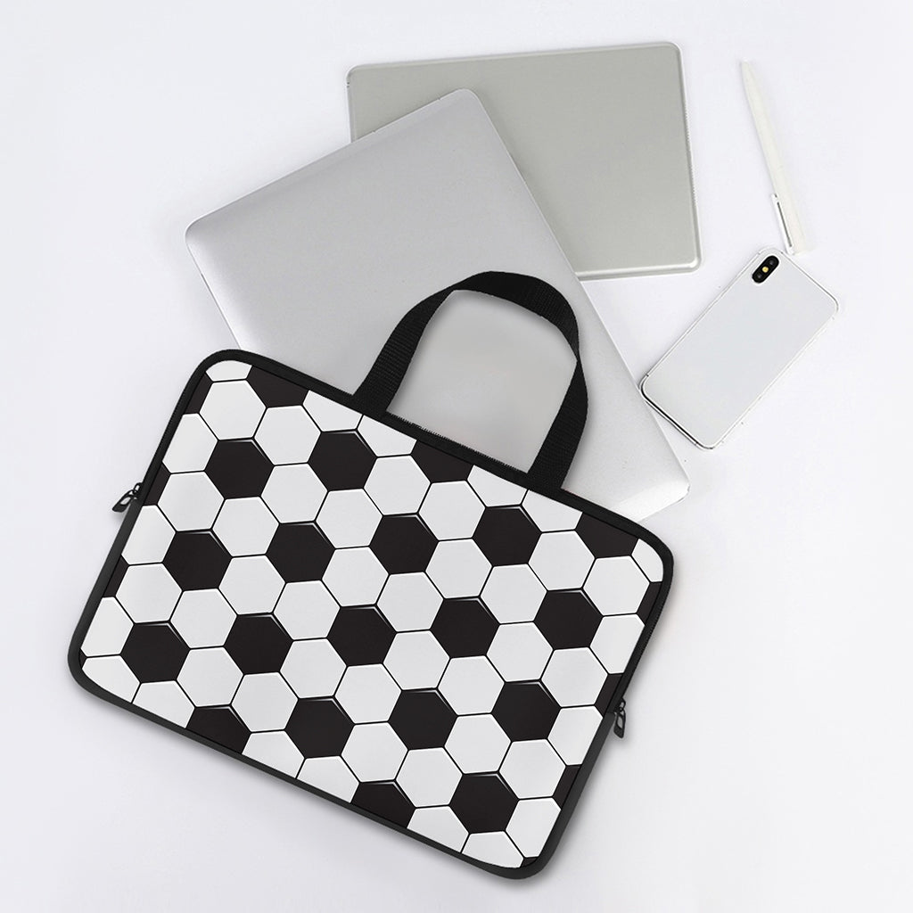 Soccer Ball Print Laptop Sleeve With Handle