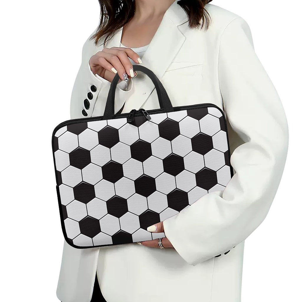 Soccer Ball Print Laptop Sleeve With Handle